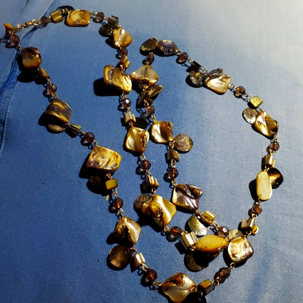 Mother of Pearl and copper necklace